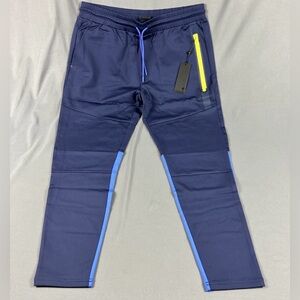 Greyson Sequoia Pants Joggers Large Maltese Blue Nylon Cotton Spandex